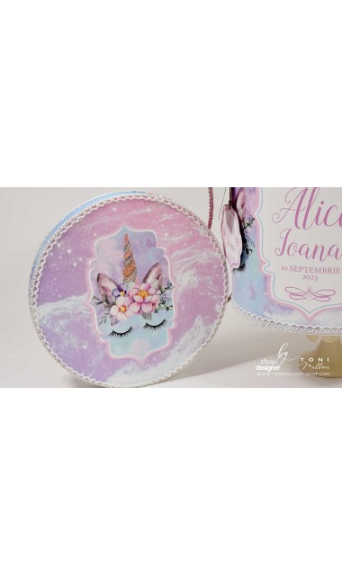 Trusou pentru fetite cu unicorn roz si turcoaz Unicorn roz bleu 20